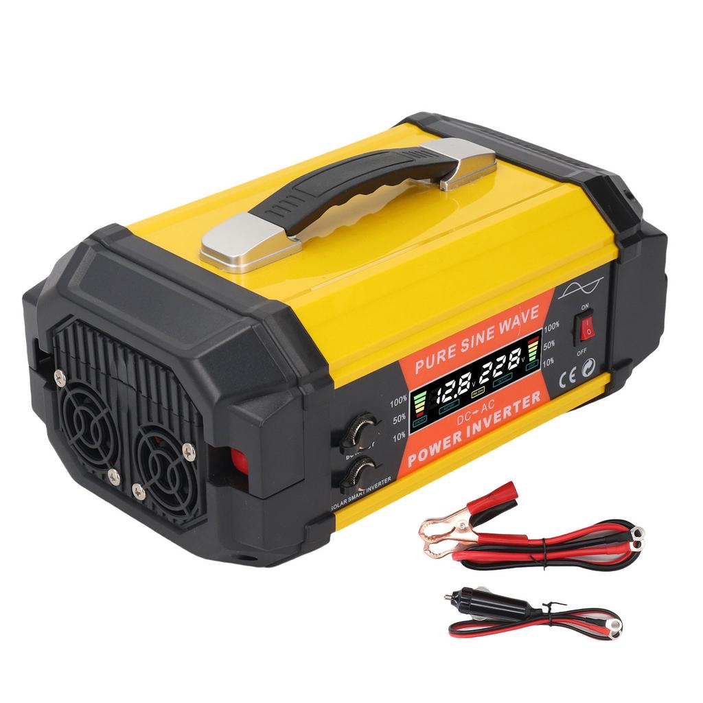 500W Pure Sine Wave Inverter 12V To 220V Sine Wave Solar Inverter with Dual USB LCD Display for Car 