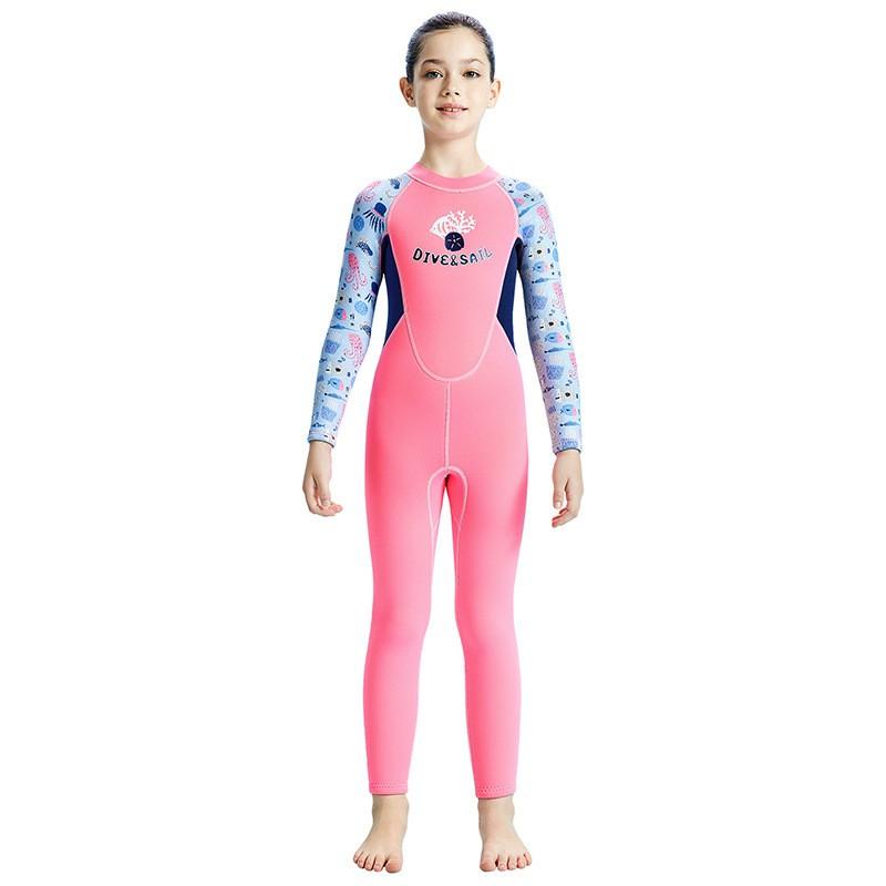 2.5mm Kids Girls Full Wetsuit Snorkeling Diving Surfing Winter Swimming Warm Chloroprene Neoprene Suit