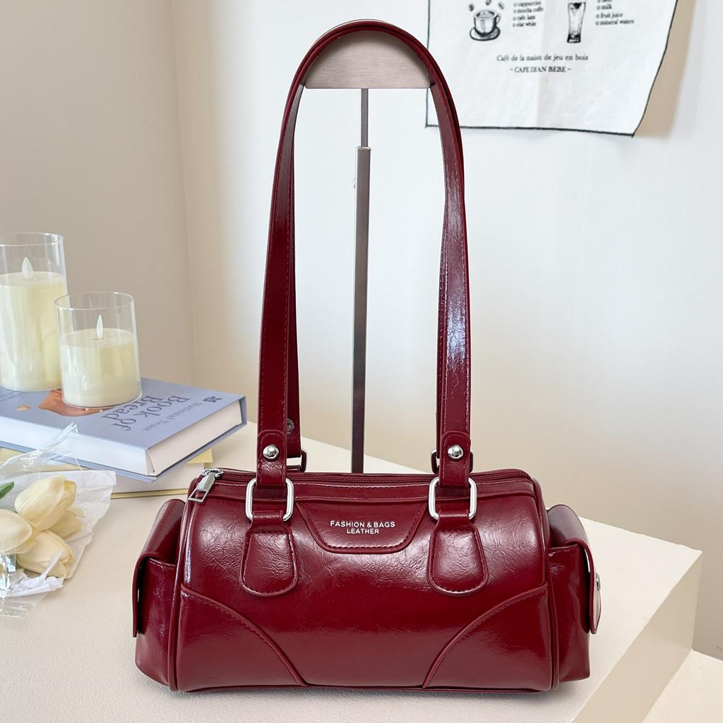 Премиальная ретро-сумка женская 2025 новая мода кожа с масляной восковой пропиткой сумка под мышкой сумка Boston универсальная сумка через плечо