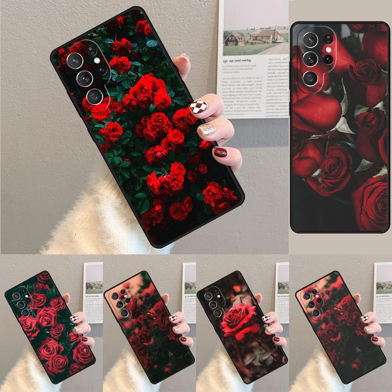 Красная Роза Чехол из ТПУ для Телефона Samsung Galaxy note 10 pro S26 S25 S24 S23 S22 Ultra Plus S21 FE S20 Ударопрочный Чехол