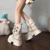 Женские зимние легкие теплые дутые сноубутсы на толстой подошве, нескользящие, износостойкие, повседневные кроссовки, хлопковые сапоги
