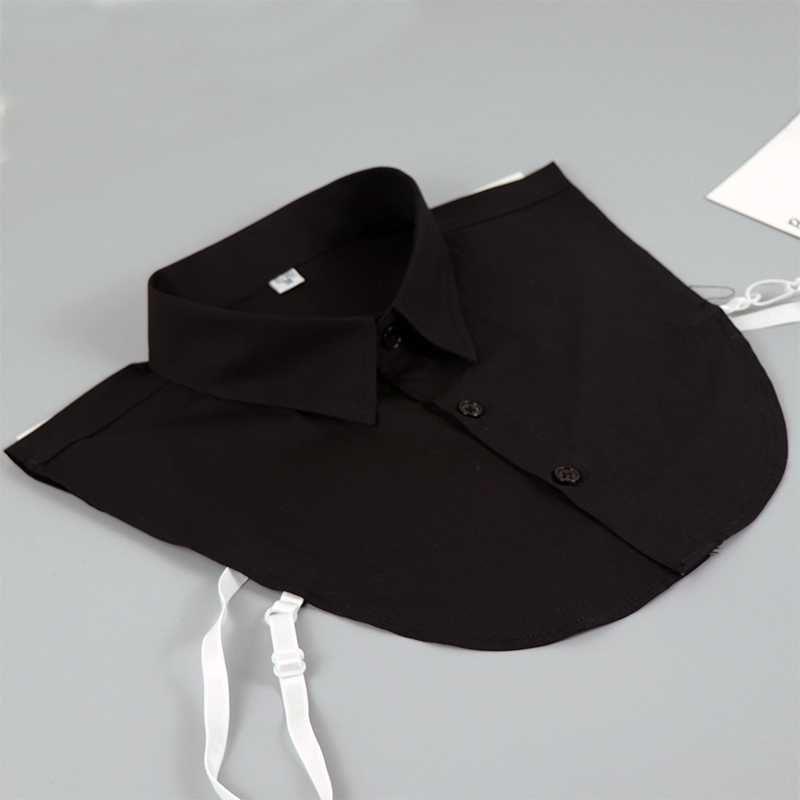 Plaid Fake Collar Shirt Women And Men Size 38 To 44 Dachable Collar Half Shirt Women Men False Collar Tie White Lapel Faux Col
