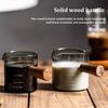 120Ml Espresso Shot Glass Wood Handle Single Double Mouth Coffee Measuring Cup Dual Scale Mug