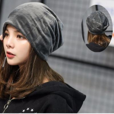 Мягкая зимняя бархатная шапка-бини, свободная, теплая, с наушниками, велосипедная шапка, мягкая, легкая, для бега, для мужчин и женщин