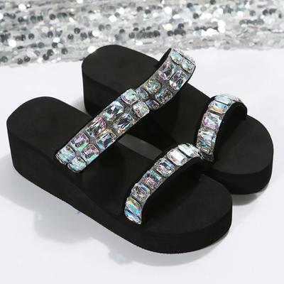 Модные тапочки Летняя обувь Женские босоножки на платформе Клинья Пляжные домашние тапочки Женские шлепанцы Тапочки с эффектом памяти Sandalias De Mujer