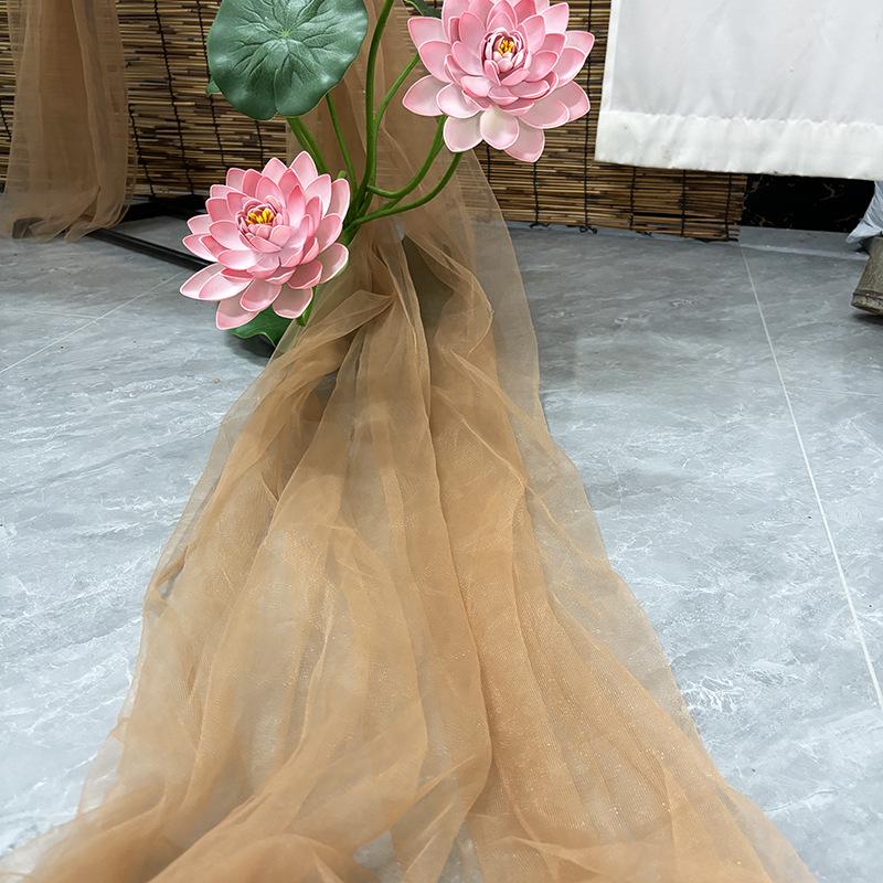 Светло-розовая марлевая занавеска с цветами сакуры с розовым нефритом и акцентами цвета розовой фасолевой пасты - швейцарская противомоскитная сетка для потолка салона красоты.