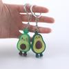 Couple Key Rings Bag Pendant Jewelry Smiling Avocado 3D Keychain Simulated Fruit Avocado Keychain