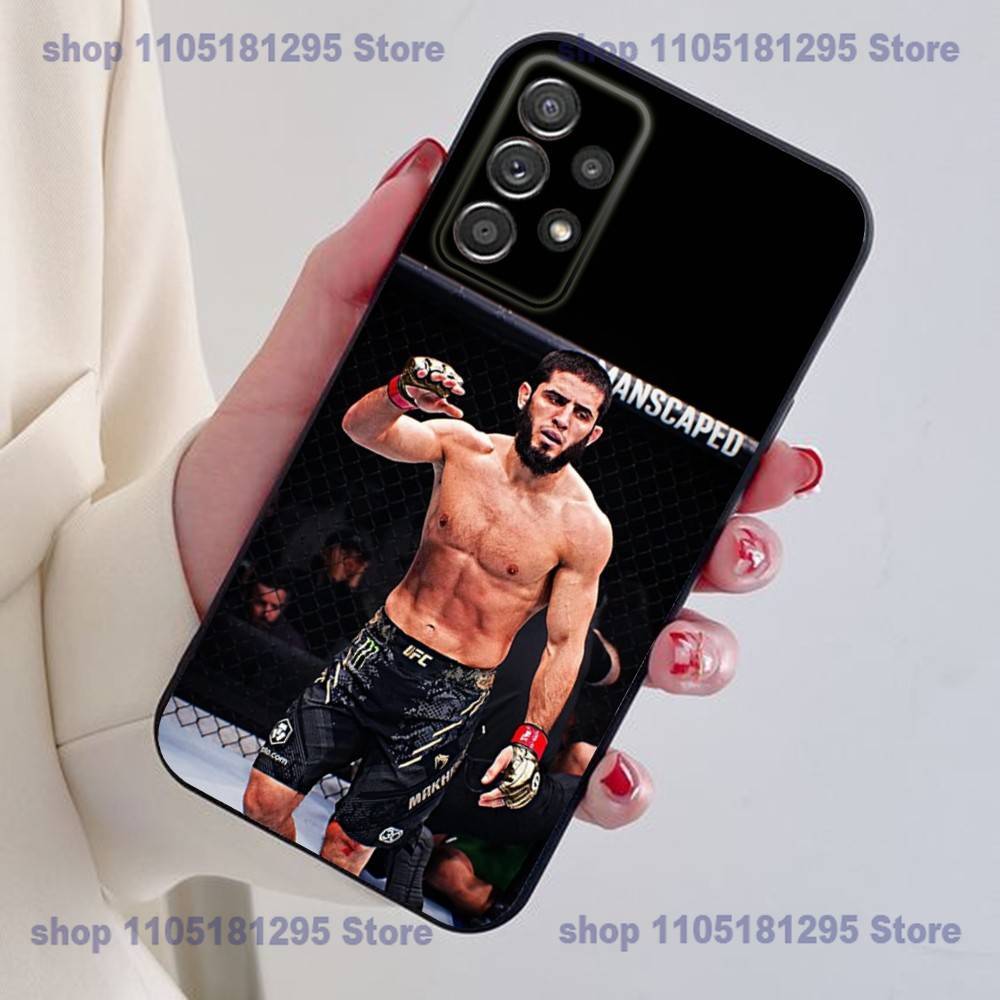 P4P Ислам М-Махачев Чехол для телефона Samsung S24,21,22,23,30,Ultra,20,Plus,Note,10,9,Черный мягкий силиконовый чехол