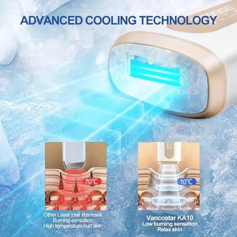 Лазерная эпиляция Vancostar 999900 Flash Cool, омоложение, лечение прыщей для дома, триммер для бикини, IPL-эпилятор, косметическое устройство