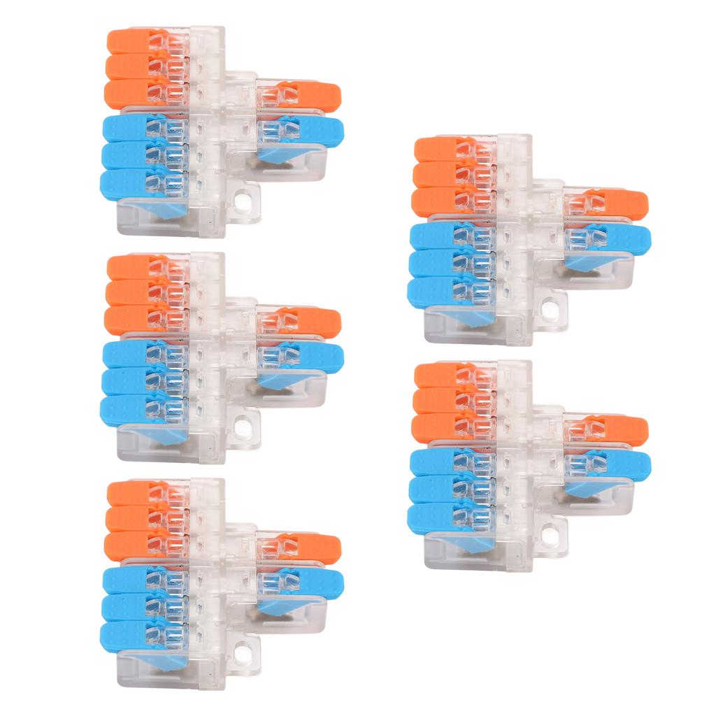 5 шт. 2 в 6 выходов Проводной соединитель Медный контакт 0,5 до 6 мм² Соединитель для проводников для моторного оборудования 41 А 450 В