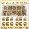 M2 M2.5 M3 M4 M5 M6 Brass Heat Set Insert Nut Hot Melt Nutinsert Thread Knurled Double Twill Embedment Copper Nut Assortment Kit