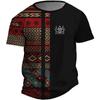 Vintage Men's T-Shirt Ethnic Style Printed T-Shirts For Men 3d Stripe Short Sleeved Tops Tees Retro Oversized Men's Clothing