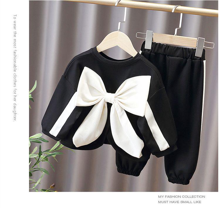 Осенняя мода 2024 года, милый свободный комплект-двойка для девочек-малышек