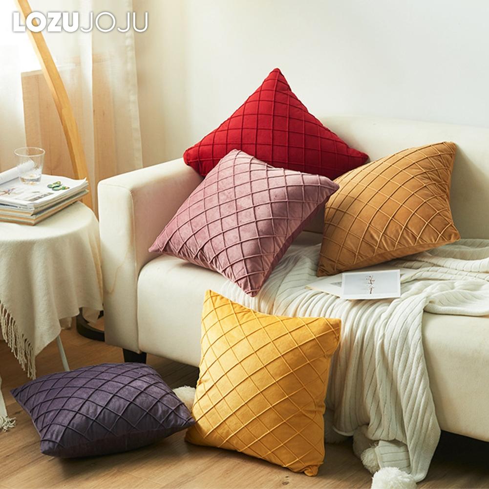 1 шт., современные однотонные кружевные наволочки, льняные чехлы для диванных подушек, легко подходящие наволочки для кровати, домашний декор LOZUJOJU