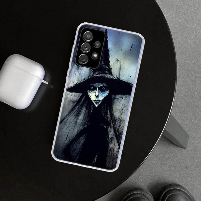Чехол-накладка на телефон Хэллоуин Лунная Ведьма Ужасы для Samsung Galaxy A12 A22 A32 A52 A72 A02S A51 A50S A31 A20S A10S Note 20 Ultra 10