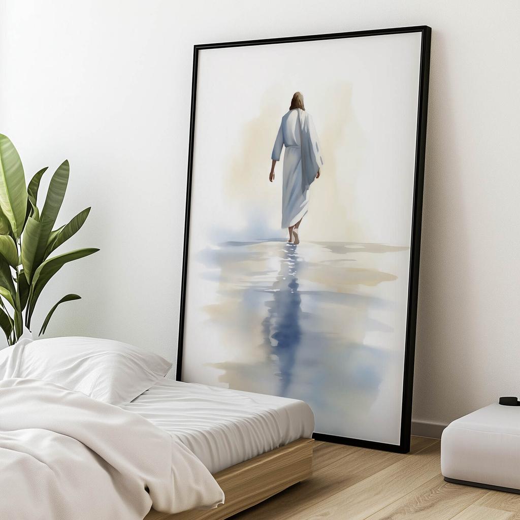 Jesus Walking On Water Jesus Walking On Water, 50X70 Cm, Unframed, Premium Canvas On Stretcher