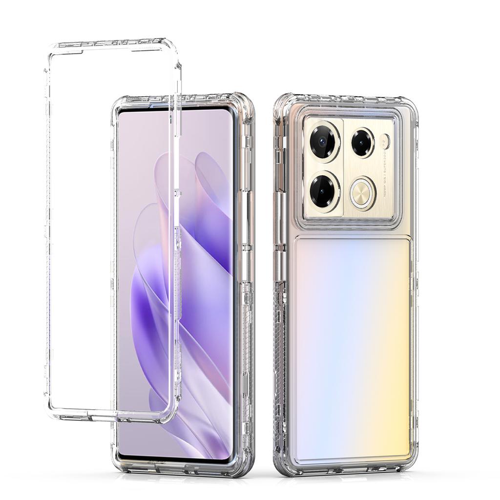Гибридный противоударный чехол 3 в 1 для Infinix Note 40Pro Plus GT 20 Pro Жесткая пластиковая рамка Прозрачная задняя крышка из ТПУ Fundas