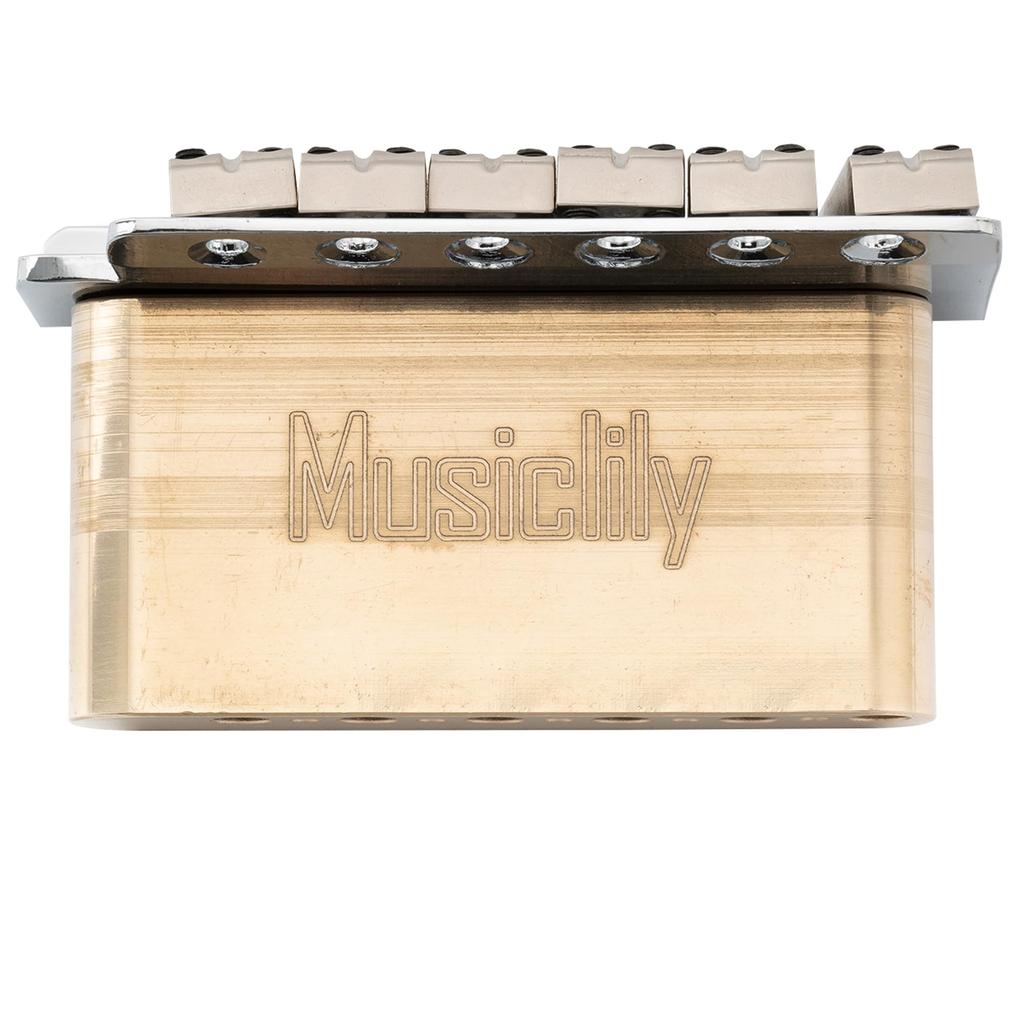 Musiclily Ultra Brass 36mm Tremolo Block with String Pitch for Strat Electric Guitars and Wilkinson M Series Bridges 10.8mm