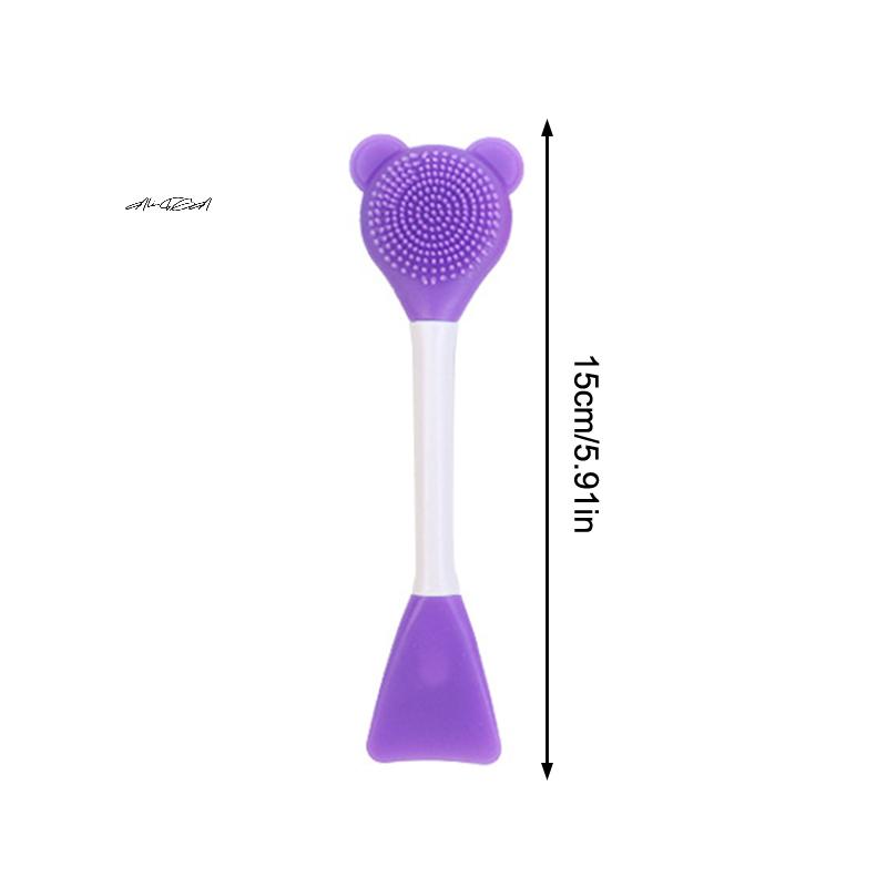 Silicone Facial Cleansing Brush Spatula 2-in-1 Blackhead Removal Deep Cleaning Exfoliator Scrub for Pore Facial Skin Care