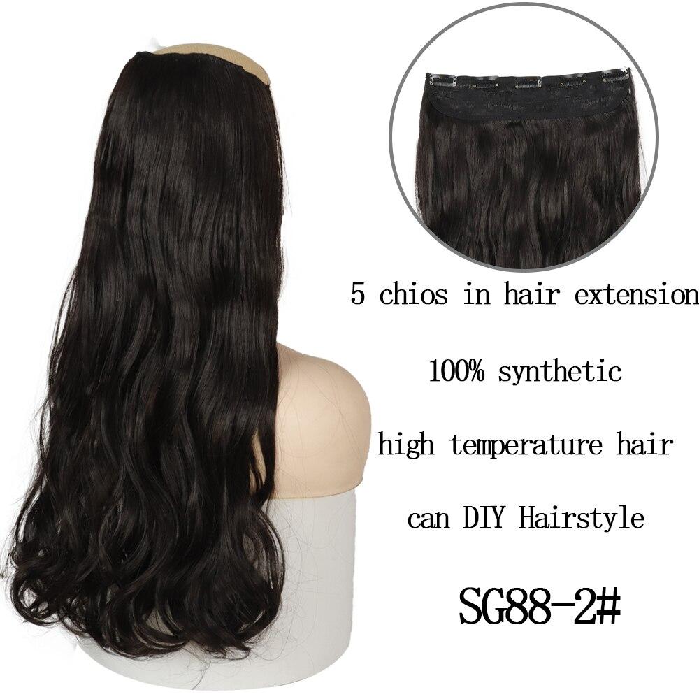 MISSQUEEN 22 Inches 5 Clip In Hair Extension Heat Resistant Fake Hairpieces Long Wavy Hairstyles Synthetic Clip In On Hair Extensions