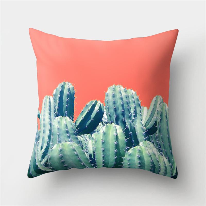 Green Tropical Plant Pillowcase Leaves Cushion Cover Sofa Lumbar Pillow Home Decor Pillowcase
