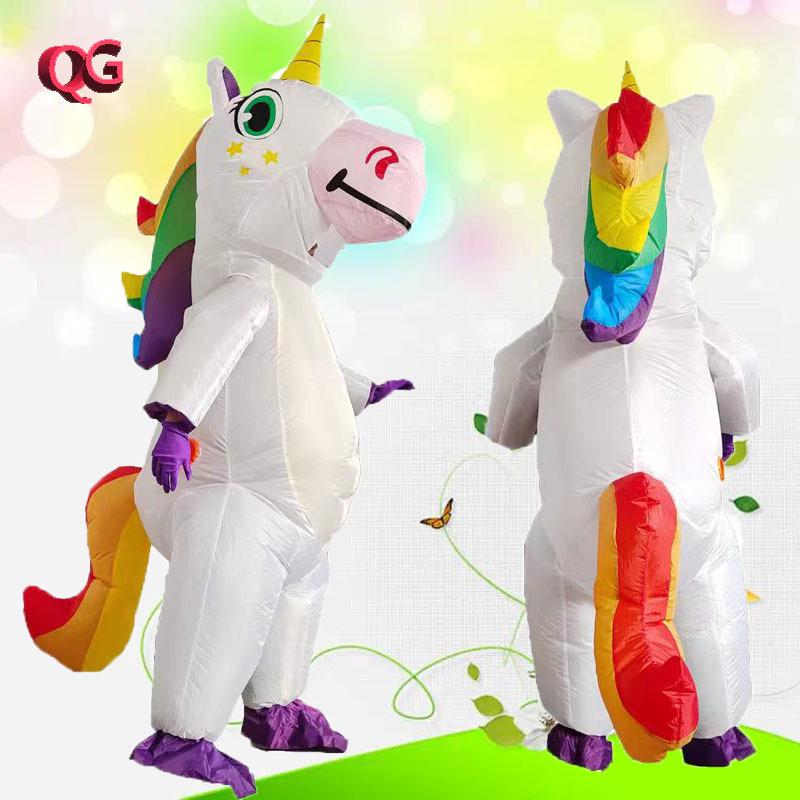 Colorful Unicorn Inflatable Mascot Costume for Festivals and Outdoor Performances