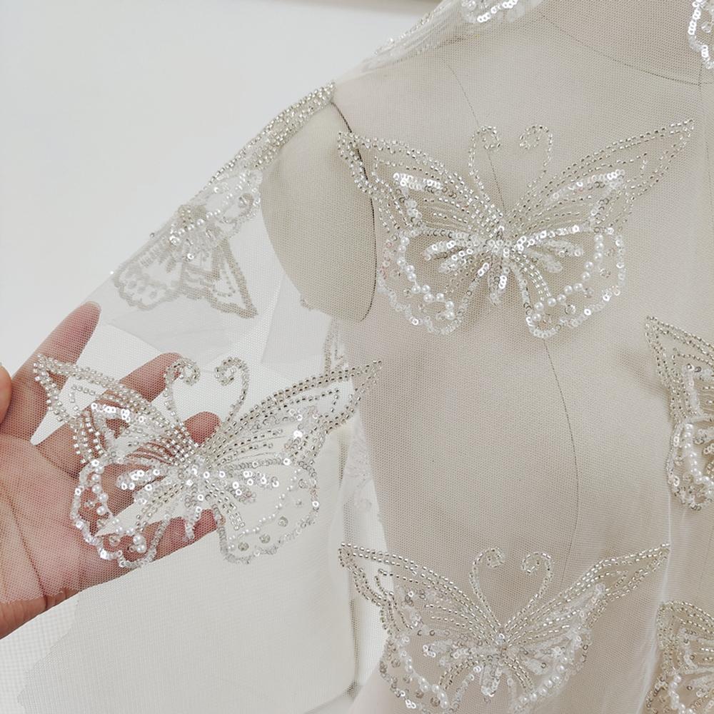 1 шт. нашивка-бабочка для свадебного платья, аппликация, украшение, бусины, блестки, нашивка, жемчуг ручной работы