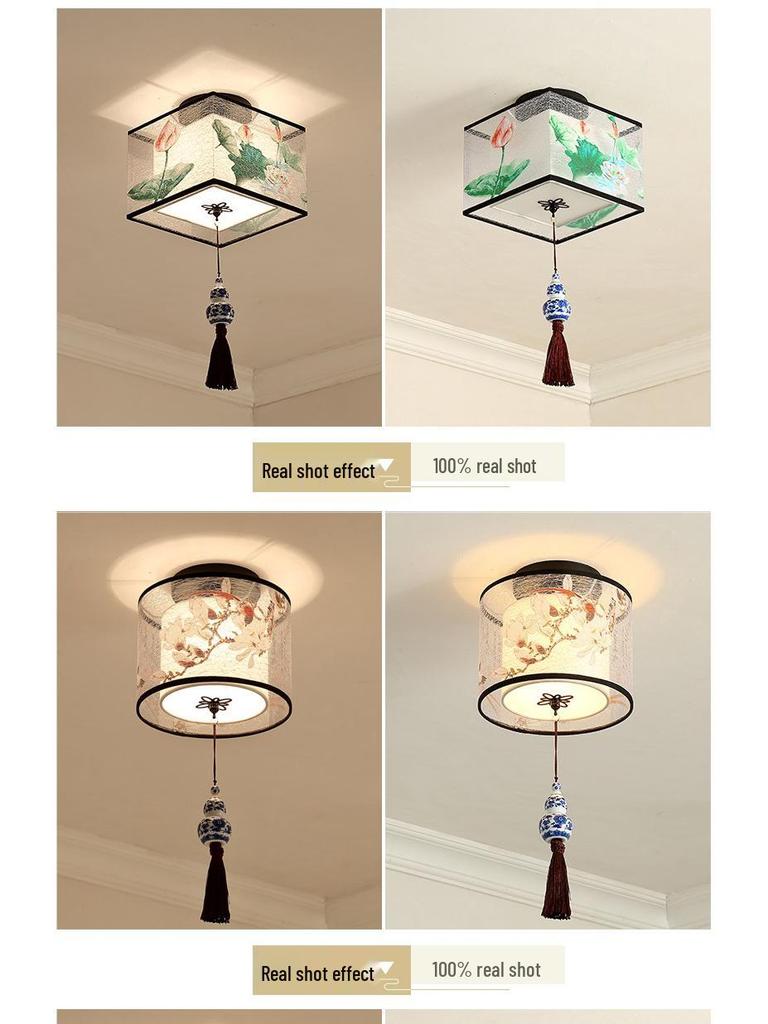 Светодиодный Потолочный Светильник для Балкона, Прихожей или Спальни - Маленький Подвесной Светильник в Новом Китайском Стиле
