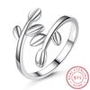 New Fashion 925 Sterling Silver Tree Leaves Olive Maiden Opening Rings For Women Anel Bague Femmev Gift S -R74