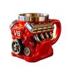 Кружка 3D из нержавеющей стали с изображением двигателя V8Кружка из смолы с изображением двигателя V8