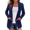 Кардиган Теплый с Открытой Передней Частью Повседневный Вязаный Осень Зима Женский Кардиган для Свиданий