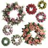 1Pc Christmas Simulation Rose Wreath Door Lintel Fake Flower Door Decoration Wreath Wall Hanging