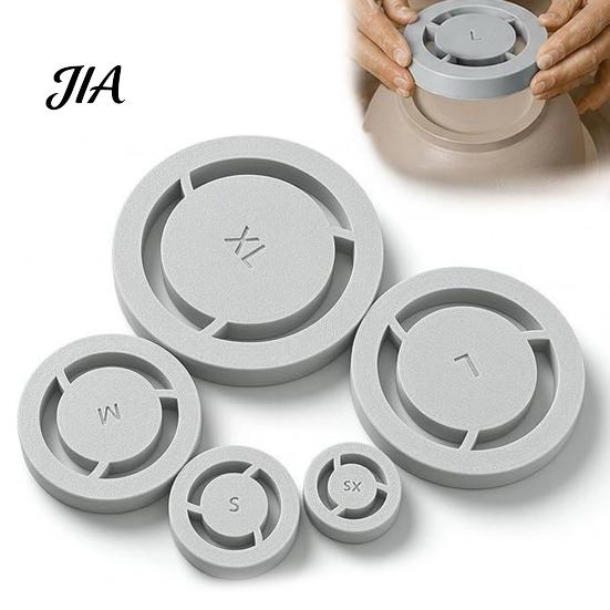Pottery Trimming Aid 5PCS Foot Ring Tool, Reusable ABS DIY Clay Molder, Professional Tool Handmade Ceramic Base Alignment for Consistent Bowls