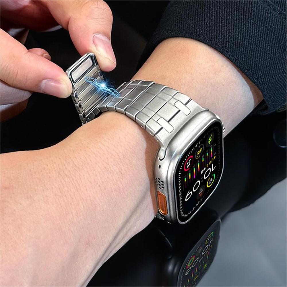 Нержавеющая сталь Ремешок для Apple Watch Ultra Серии 10 9 8 7 6 5 SE Магнитный Металлический Браслет для Серии 49мм 46мм 45мм 44мм Ремешок