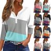 Women's T Shirt Tee Print Button 3/4 Sleeve Daily Weekend Fashion Basic V Neck Regular Top