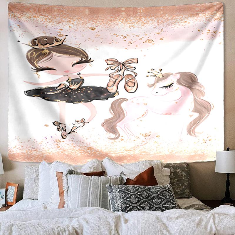 Ballerina And Swan Dance Tapestry Room Decoration Wall Hanging for Living Room Bedroom, dormitory, Birthday and Christmas gifts