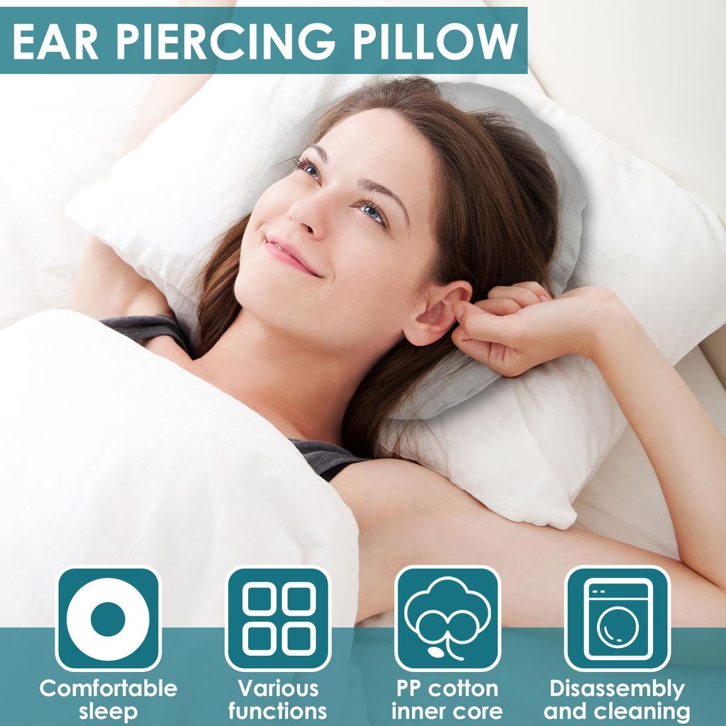 Ear Piercing Pillow Polyester Side Sleeper Donut Ear Pillow with Hole Round Pressure Relief Ear Guard Pillow Hollow Seat Cushion