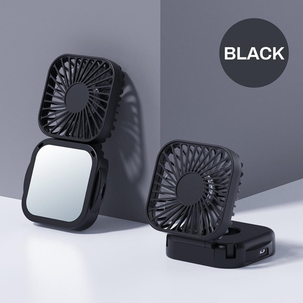 Adjustable Portable Handheld Fan With Vanity Mirror Pocket Fan Personal Desk Fan Summer Gift