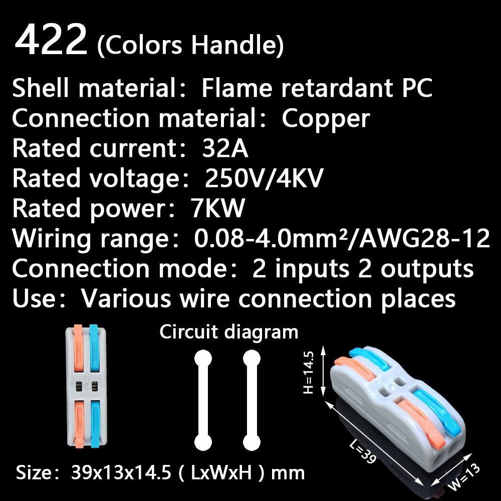 5 шт., мини-разъемы для быстрого провода, универсальный компактный проводник, пружинный соединитель для сращивания проводов, вставной клеммный блок