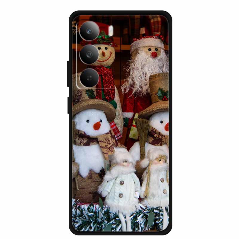 Для Realme 14x 5G Global Рождественский Чехол Мягкий Силикон Задняя Крышка с Рождественской Елкой для Чехла Realme 14x Чехол Санта-Клаус Защитный Чехол