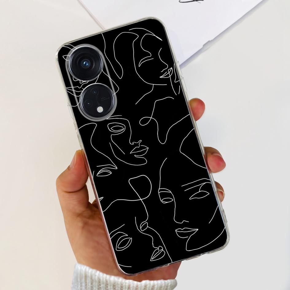 6.43" For OPPO Reno8 T 4G Case Soft Silicone Cover Cute Fashion Printed Bumper Funda For OPPO Reno 8T CPH2481 Coque Reno8T Cover