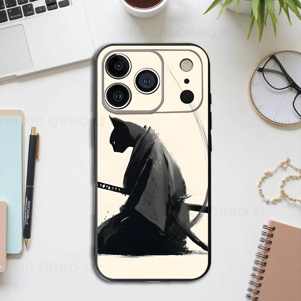 Warrior Cat Silicone Soft Phone Case For IPhone17 16 15 14 13 12 11 Pro Max Plus X XR SE Cover