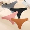 Women's Cotton Thong Soft Breathable Seamless Panties Ladies Sexy Low-rise Briefs Stretchy Bikini Underwear