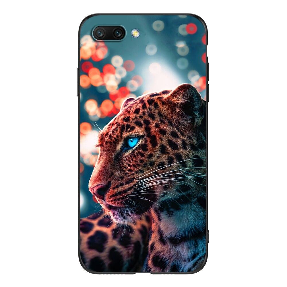 Чехол для Honor 10, мягкий силиконовый чехол для телефона Huawei Honor 10, чехол Etui, черный чехол из ТПУ, лев, волк, тигр, дракон