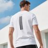 adidas Классическая быстросохнущая футболка с тремя полосками Легкий дышащий фитнес-топ Круглый вырез Короткий рукав Мужские топы Белый KC3740