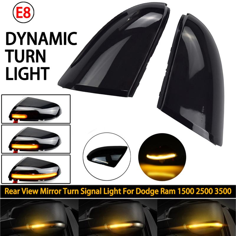 For Dodge Ram 1500 2009-2018 2500 2010-2018 Car Led Side Mirror Turn Signal Light Dynamic Indicator Lamp