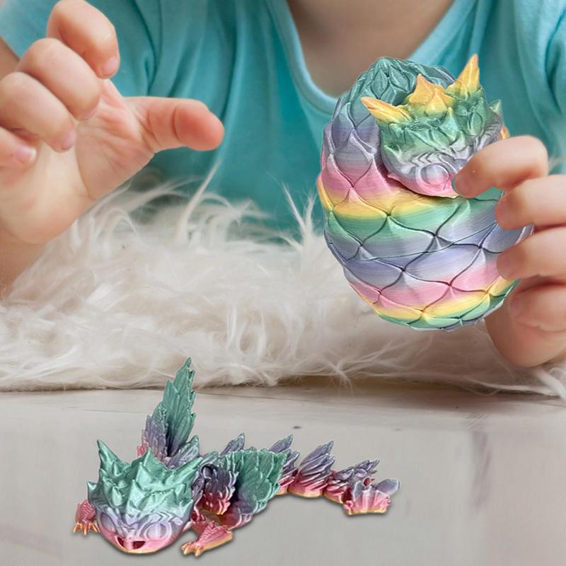 3D-напечатанное яйцо дракона 3D-напечатанная фигурка дракона в яйце дракона Креативный шарнирный дракон Игрушки-непоседы для взрослых детей Руководитель