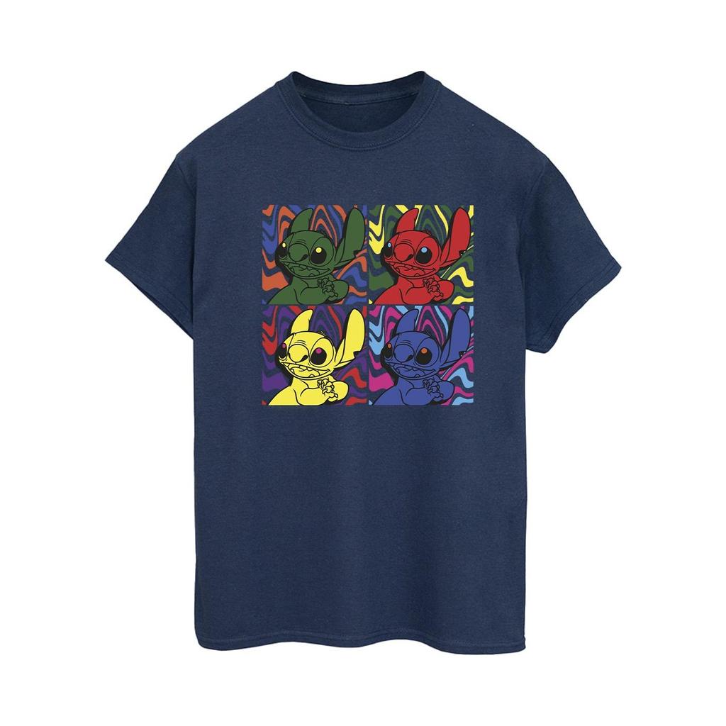 Disney Womens/Ladies Lilo & Stitch Pop Art Cotton Boyfriend T-Shirt