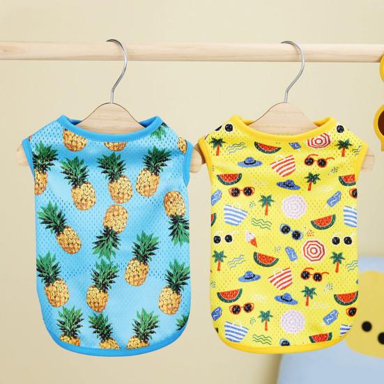 Washable Dog Blouse Sleeveless Lovely Pineapple Print Pet Puppy Summer Pullover
