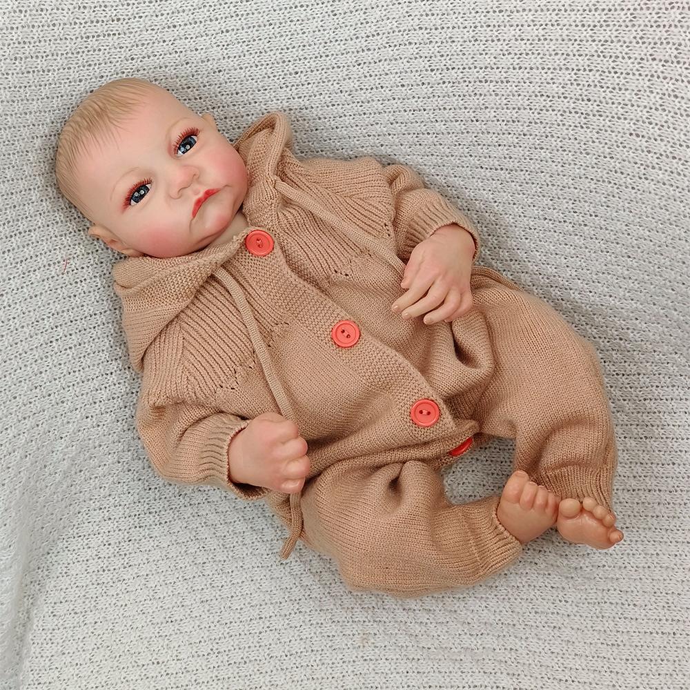 Кукла-реборн 48 см, расписанные вручную волосы, игрушка-кукла, как настоящая мягкая на ощупь, новорожденный ребенок, кукла ручной работы, рождественский подарок